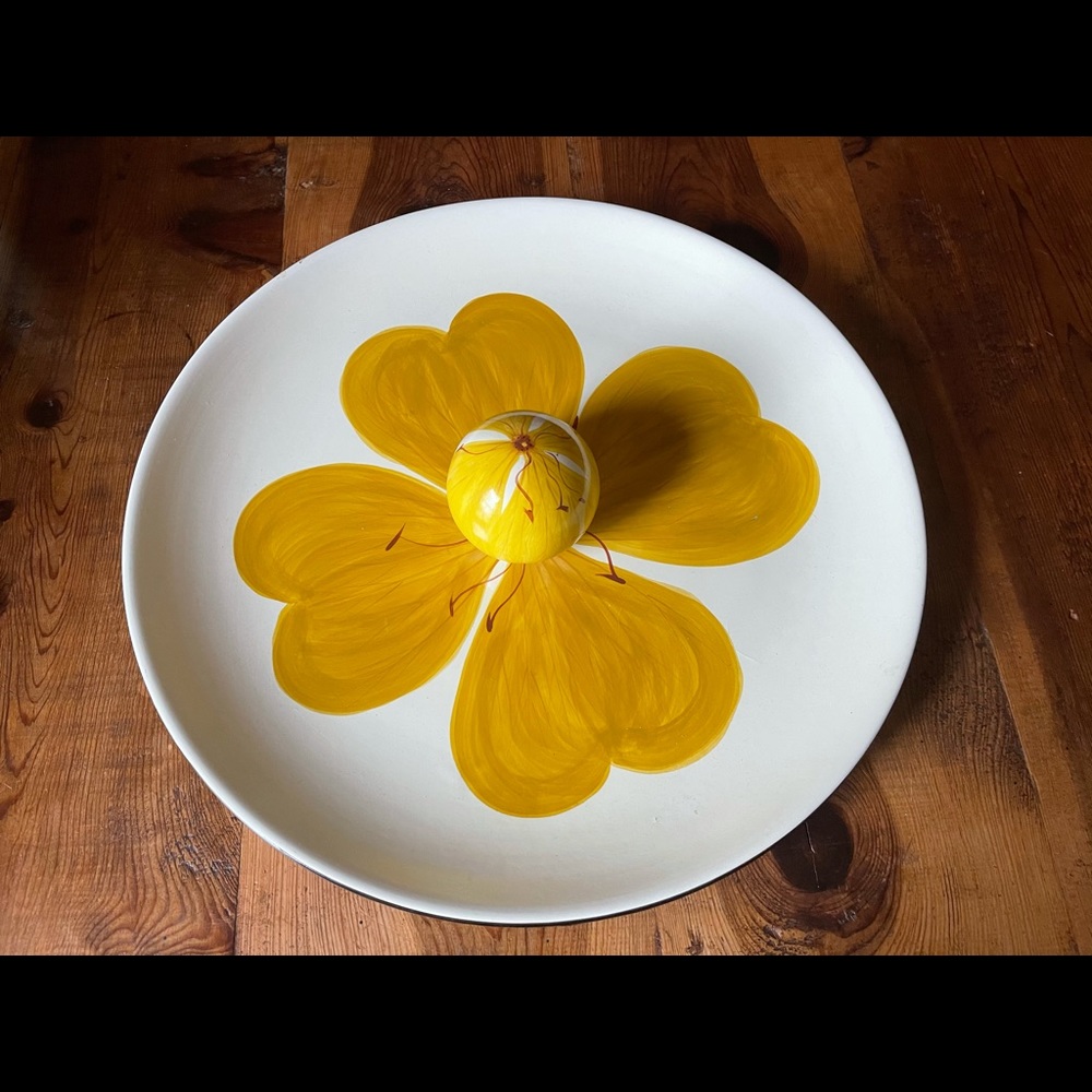 Hand painted ceramic serving platter